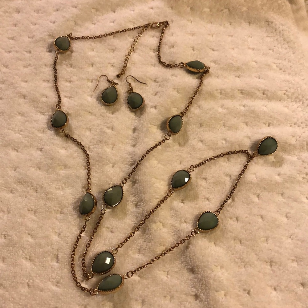 Large beautiful blue necklace